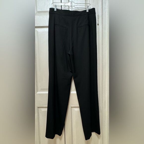 Massimo Dutti Women 10 Black Wool Blend High Rise Paperbag Dress Pants Pockets - Picture 2 of 12